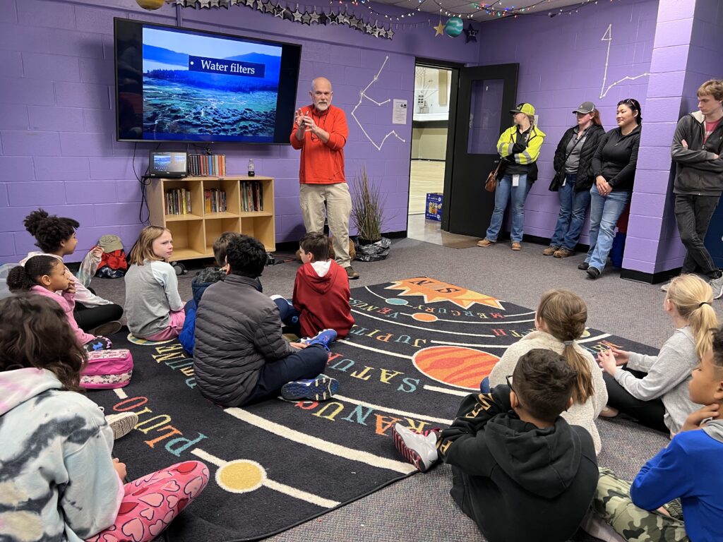 kids learning about wetlands and floating wetlands